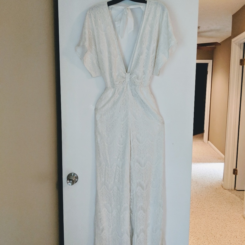 Beautiful White Crocheted Jumpsuit